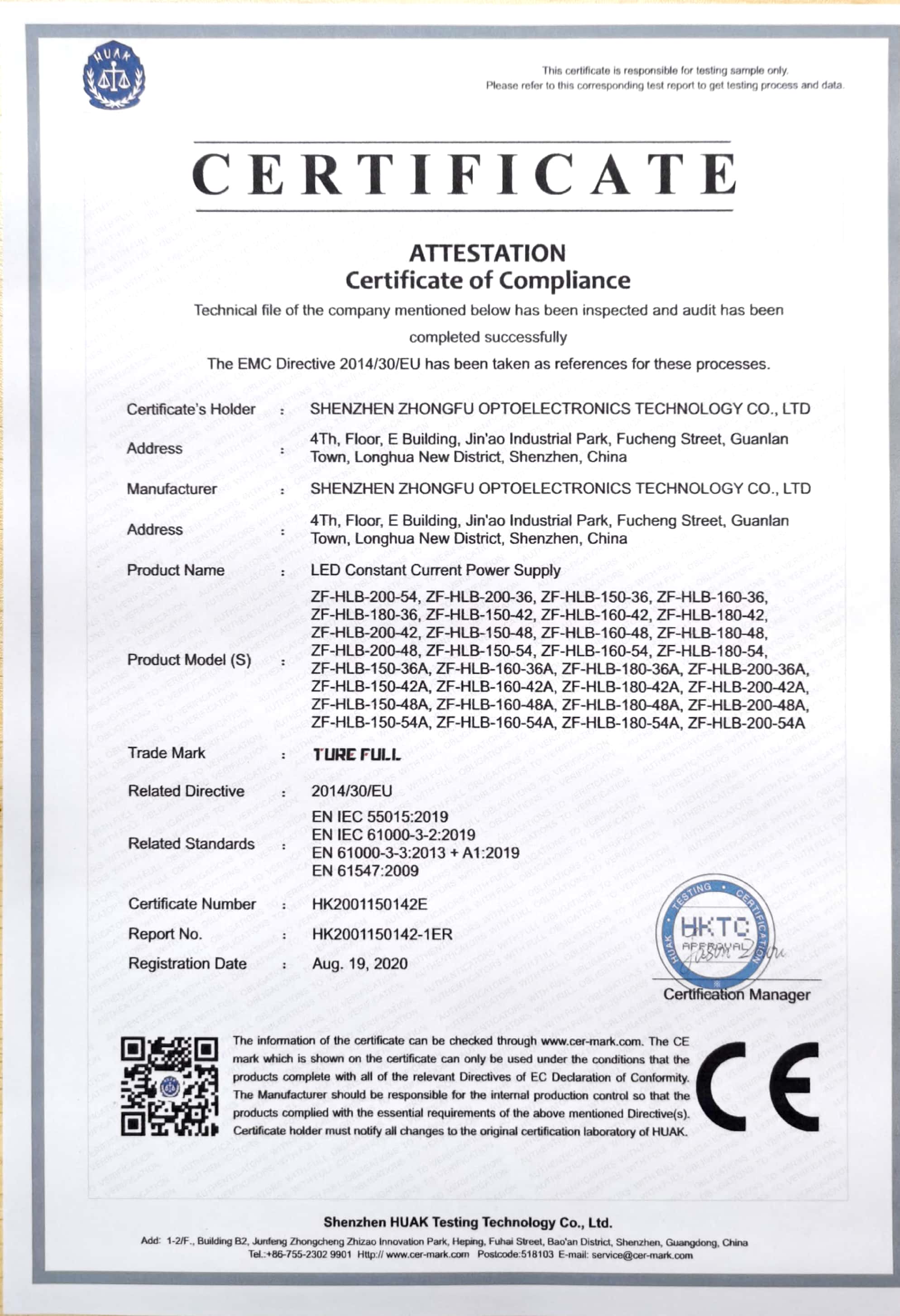 150-200W  CE  certification